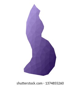 Liechtenstein map. Geometric style country outline. Vibrant violet vector illustration.
