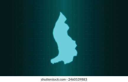 Liechtenstein Map with Green Circuit Technology Style.