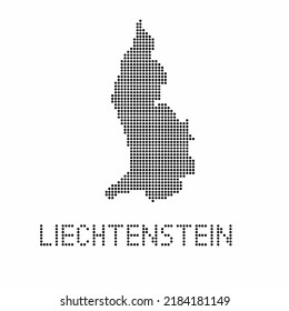 Liechtenstein map with grunge texture in dot style. Abstract vector illustration of a country map with halftone effect for infographic. 