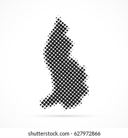 Liechtenstein map in halftone. Dotted illustration isolated on a white background. Vector illustration.