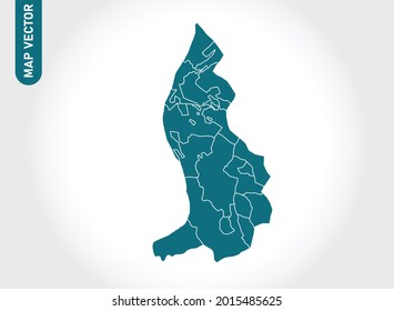 Liechtenstein Karte hoch Detaillierte auf weißem Hintergrund. Abstraktes Design, Vektorgrafik eps10