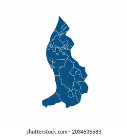 Mapa de Liechtenstein Alto detalle sobre el fondo blanco. Resumen de la ilustración vectorial de diseño eps 10
