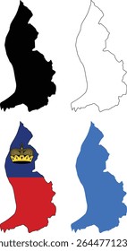 Liechtenstein Map icon. Liechtenstein Map Clipart. Liechtenstein Flag Map sign. Liechtenstein Outline. flat style.