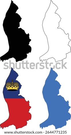 Liechtenstein Map icon. Liechtenstein Map Clipart. Liechtenstein Flag Map sign. Liechtenstein Outline. flat style.