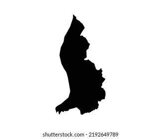 Liechtenstein Map. Liechtensteiner Country Map. Black and White National Nation Outline Geography Border Boundary Shape Territory Vector Illustration EPS Clipart