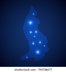 Liechtenstein map page symbol for your web site design Liechtenstein map logo, app, UI. Wire frame 3D mesh polygonal network line, design sphere, dot and structure. Liechtenstein map vector.