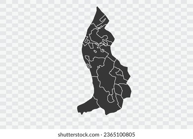 Liechtenstein Map Shadow Color on White Background quality files Png