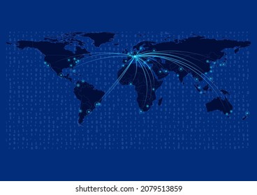 Liechtenstein map for technology or innovation or export concepts. Connections of the country to major cities around the world. File is suitable for digital editing and prints of all sizes.