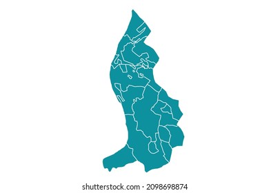 Liechtenstein map vector, Abstract design vector illustration Eps 10. sea color palette color.High Detailed on white background.