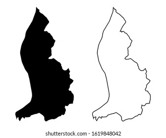 Liechtenstein Map Vector - Blank Map of Liechtenstein Black Silhouette and Outline Vector isolated on white