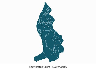 Liechtenstein map vector. blue color on white background.