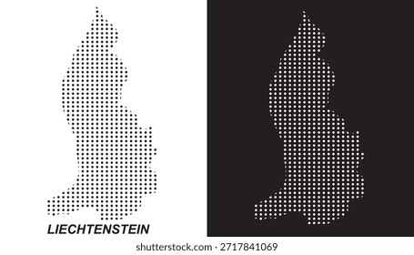 Vector de mapas de Liechtenstein, Formas blancas y negras con puntos de Country, Plantilla de infografía de Liechtenstein, EPS editable Geografía de Liechtenstein