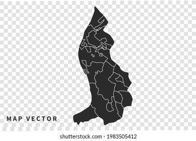 Mapa vectorial de Liechtenstein, aislado en fondo transparente
