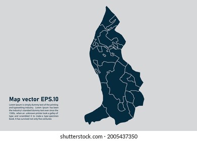 Liechtenstein map vector. isolated on light gray background