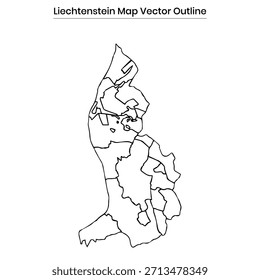 Liechtenstein Map Vector Outline Country Border