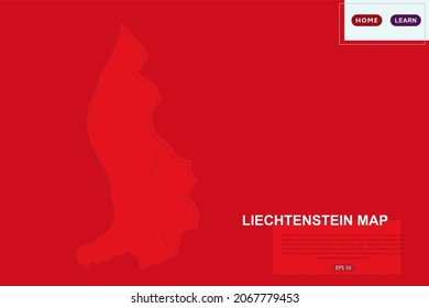 Liechtenstein Map - World Map International vector template with red color and outline sketch isolated on red background for education, design, website, banner - Vector illustration eps 10