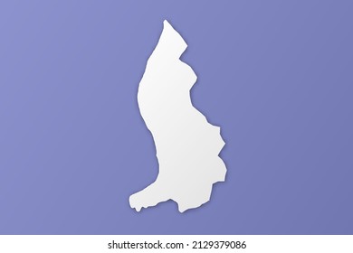 Liechtenstein Map - World map International vector template with paper style including shadow and white color on purple background for design, infographic, banner - Vector illustration eps 10