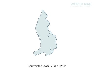 Liechtenstein Map - World map International vector template with blue stork line and blue geometric shapes isolated on white background for design, infographic, website - Vector illustration eps 10