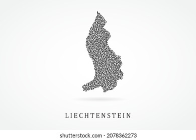 Liechtenstein Map - World map vector template with Black grid on white background  for education, infographic, design, website, banner - Vector illustration eps 10