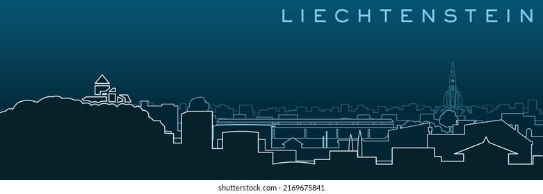 Liechtenstein Multiple Lines Skyline and Landmarks