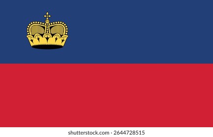 Bandeira nacional do Liechtenstein. Pavilhão do Liechtenstein