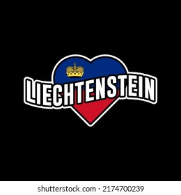 Liechtenstein national flag heart travel Stickers