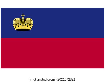 Liechtenstein National Flag Isolated Vector Image