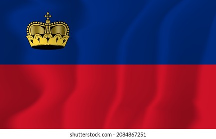 Liechtenstein national flag soft waving background illustration