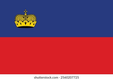 Liechtenstein national pride. Liechtenstein flag flat vector illustration.