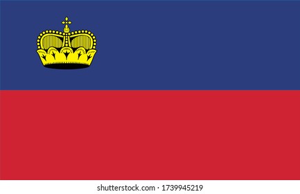 Liechtenstein official flag vector crown country banner illustration 