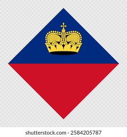 Liechtenstein rhombus flag. Vector illustration.