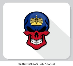 Liechtenstein Skull Flag Pride Icon
