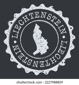 Liechtenstein Stamp Travel Passport. Design Retro Symbol Country. Old Vintage Postmark.