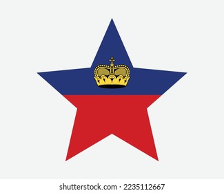 Liechtenstein Star Flag. Liechtensteiner Star Shape Flag. Country National Banner Icon Symbol Vector Flat Artwork Graphic Illustration svg