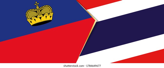 Banderas de Liechtenstein y Tailandia, dos banderas vectoriales símbolo de relación o enfrentamiento.