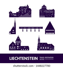 Liechtenstein travel destination grand vector illustration.