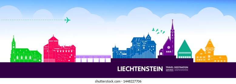 Liechtenstein travel destination grand vector illustration.