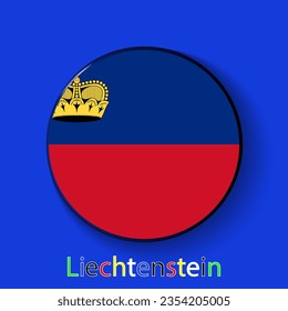 Liechtenstein vector flag. Football europe 2024 tournament championship. Round badges of the country in the actual championship colors.