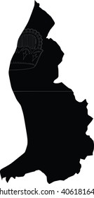 Liechtenstein vector map isolated on white background. High detailed silhouette illustration.