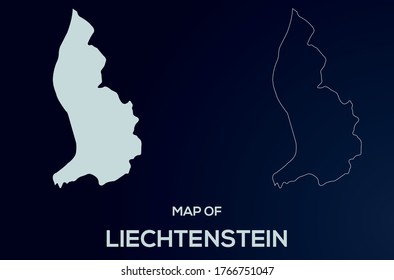 Liechtenstein vector map silhouette isolated. High detailed silhouette illustration. Full Editable Liechtenstein map vector file.