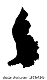 Liechtenstein vector map silhouette isolated on white background. High detailed  illustration. Country in Europe. Liechtenstein map.