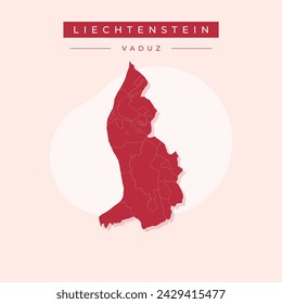 Liechtenstein vector map silhouette isolated on white background. High detailed illustration. Country in Europe. Liechtenstein map.