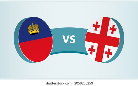 Liechtenstein versus Georgia, team sports competition concept. Round flag of countries.