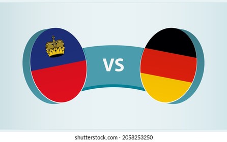 Liechtenstein versus Germany, team sports competition concept. Round flag of countries.
