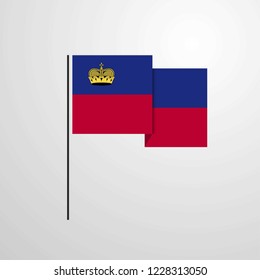 Liechtenstein waving Flag design vector