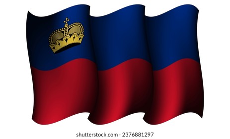 liechtenstein waving flag design vector illustration suitable for feast day moment or event poster design on liechtenstein