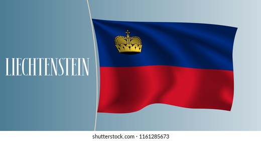 Liechtenstein waving flag vector illustration. Iconic design element  as a national  symbol 