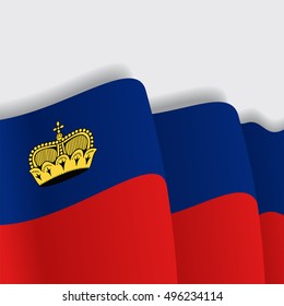 Liechtenstein waving Flag. Vector illustration.