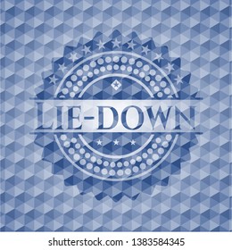 Lie-down blue polygonal emblem. Vector Illustration. Detailed.