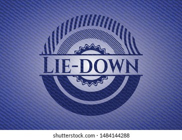 Lie-down with jean texture. Vector Illustration. Detailed.